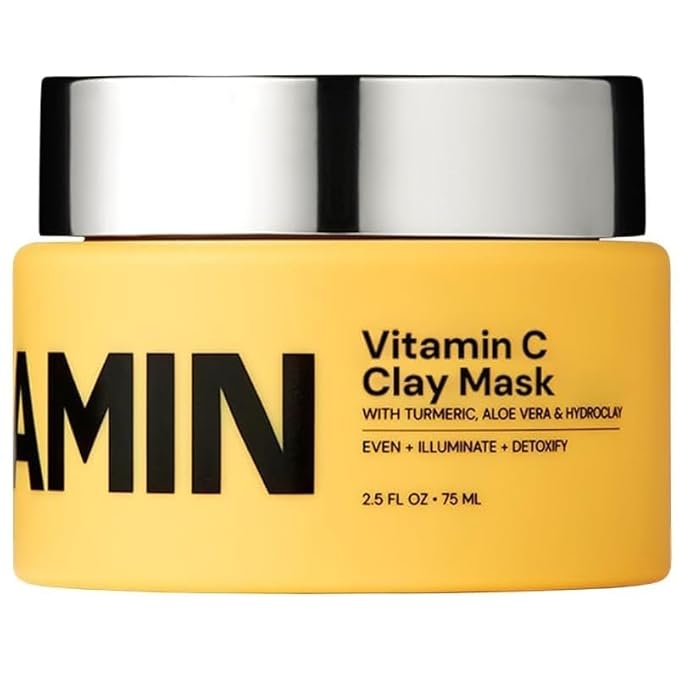 Gleamin Vitamin C Clay Mask for Dark Spots, Turmeric Clay Face Mask Skin Care, Deeply Cleanses & Refines Pores, Brightens Uneven Tone and Helps Improve Post-Blemish Scarring & Texture - 5 Oz-BrightBean Baby