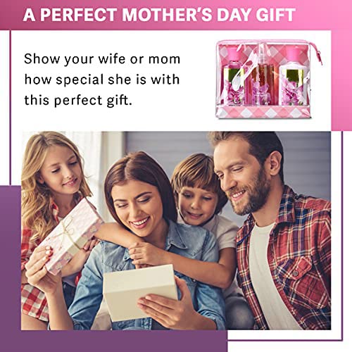 Bath & Body Care Travel Set Pea Flower Scent Home Spa Set with Body Lotion, Shower Gel and Fragrance Mist, Christmas Gifts for Her and Him-BrightBean Baby