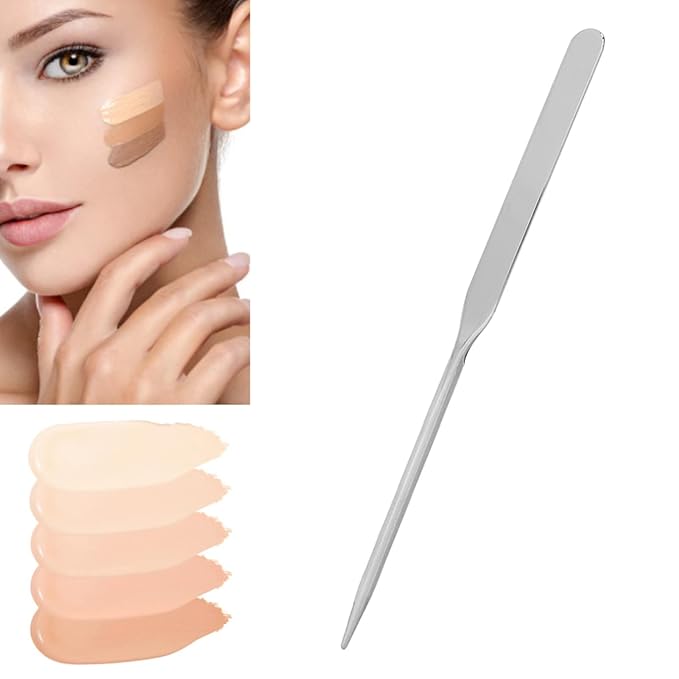 Stainless Steel Makeup Spatula, Liquid Foundation Spatula Stainless Steel Ergonomic Nail Art Stirring Tool Makeup Artist Makeup Tool-BrightBean Baby