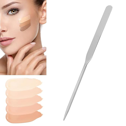 Stainless Steel Makeup Spatula, Liquid Foundation Spatula Stainless Steel Ergonomic Nail Art Stirring Tool Makeup Artist Makeup Tool-BrightBean Baby