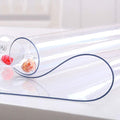 NECAUX Custom Multi-Size 1.5mm Thick Clear PVC Table Cover Protector - 42 x 72 Inch Eco Plastic Vinyl 6 Foot Office Desk Top Pad Cover Glass Wood Dining Coffee End Tabletop Protective Pad