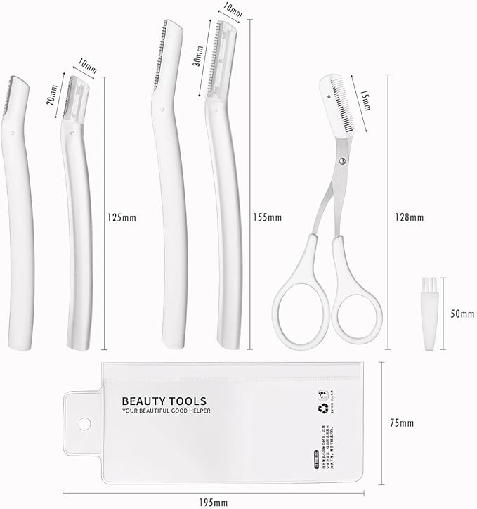 Dermaplaning Tool Set – Facial Razor for Women & Men with Eyebrow Trimmer – Exfoliating Facial Shaver for Peach Fuzz Removal, Skin Refresh & Eyebrow Shaping-BrightBean Baby