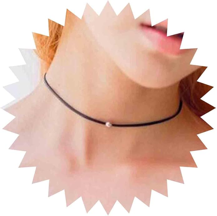Boho Leather Choker Necklace Thin Black Suede Velvet Necklace Chain Vintage Minimalist Beaded Necklace 90s Chain Jewelry for Women Gifts-BrightBean Baby