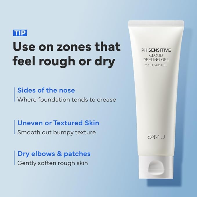 SAM’U PH Sensitive Cloud Peeling Gel – Gentle Exfoliating Gel for Face with Pineapple Enzymes & Hyaluronic Acid – Hydrating Facial Peel & Face Scrub for Sensitive Skin, 120ml, 3.38 fl.oz-BrightBean Baby