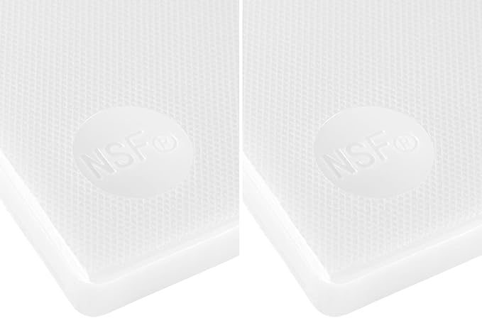 CURTA 2 Pack Cutting Boards for Kitchen, 20" x 14" x 0.5" White Coded Plastic Commercial Chopping Board with Anti Slip Surface Dishwasher Safe