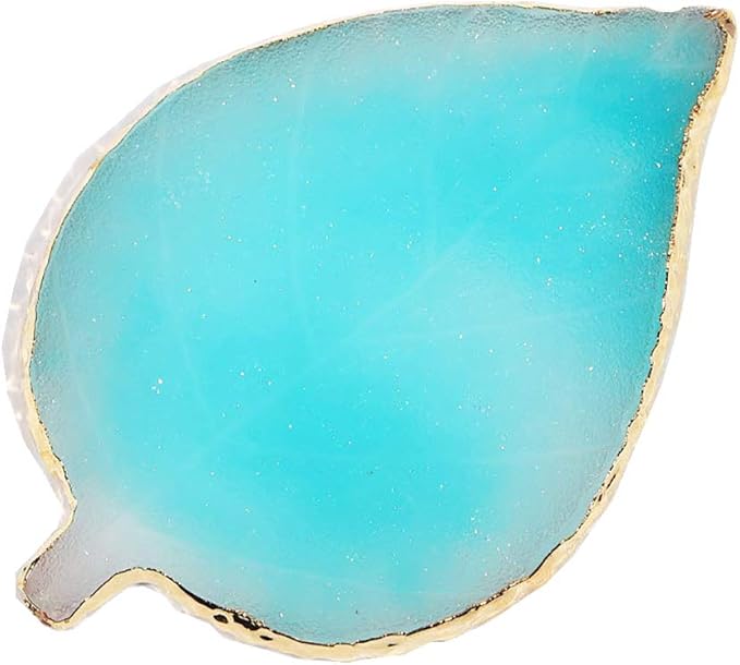 1 Pcs Leaf Resin Nail Art Palette Painting Makeup Palette Tray Cosmetic Nail Gel Polish Colors Mixing Pallet Blue-BrightBean Baby