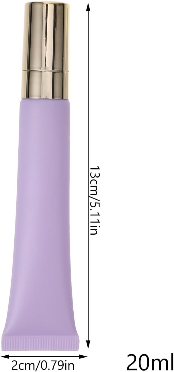 Empty Eye Cream Squeeze Tubes: 20ml Refillable Essential Oil Roller Sample Travel Container Cosmetics Roll on Bottle Dispenser for Lip Balm Gloss-BrightBean Baby