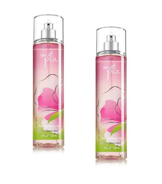 Bath & Body Works Signature Collection - Sweet Pea Fragrance Mist- 8 FL oz. Lot of 2-BrightBean Baby