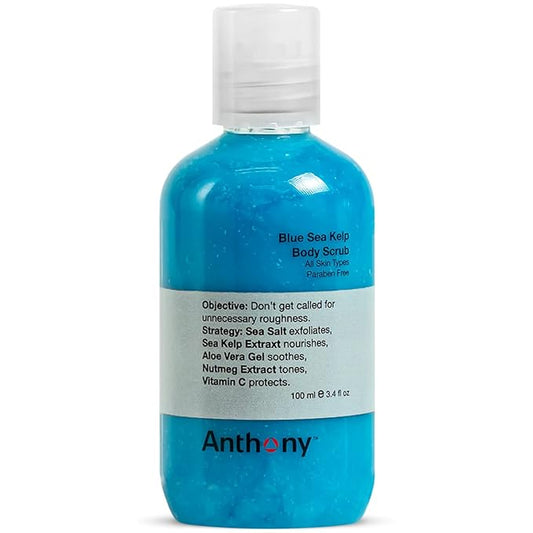 Anthony Exfoliating Body Scrub – Sea Salt, Vitamin C, And Aloe Vera Deep Cleans, Smooths Rough Patches & Soothes and Protects Skin – Blue Sea Kelp Body Wash 3.4 Fl Oz-BrightBean Baby