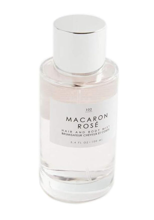Gourmand Macaron Rose Hair + Body Mist 3.4 Fl.Oz! Blend Of Eau De Rose, Turkish Delight And Sugarcane! Perfumed Hair & Body Mist For All Day Long-Lasting Freshness! Choose Your Scent! (Macaron Rose)-BrightBean Baby