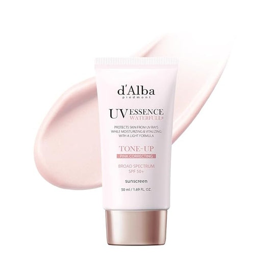 d'alba Piedmont Waterfull Tone-Up Sunscreen Serum BROAD SPECTRUM SPF 50 + Korean Sunscreen for Face, All Skin Tones, Sweat Proof Formula (1.69 fl.oz.)-BrightBean Baby