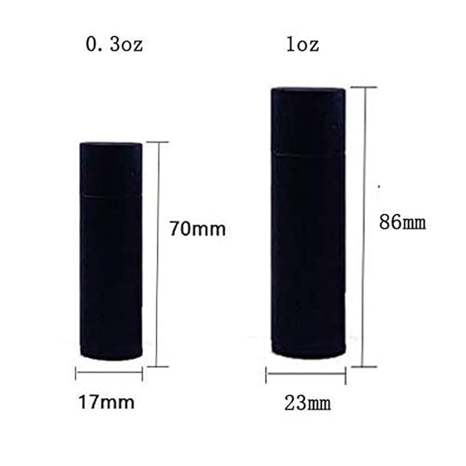10 Pcs 1 Oz Paperboard Lip Balm Tubes Cardboard Krafts Paper Lipstick Tube Empty Lip Gloss Container Refillable Paper Round Solid Perfume Tube Chapstick Tube DIY Cosmetic Deodorant (Black)-BrightBean Baby