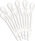 White Long Handle Porcelain Spoons Coffee, Tea, Yogurt and Ice-cream, Cutlery Fitting Ceramic Spoons 6.7 Inch Set of 10 (10, 6.7 inch)