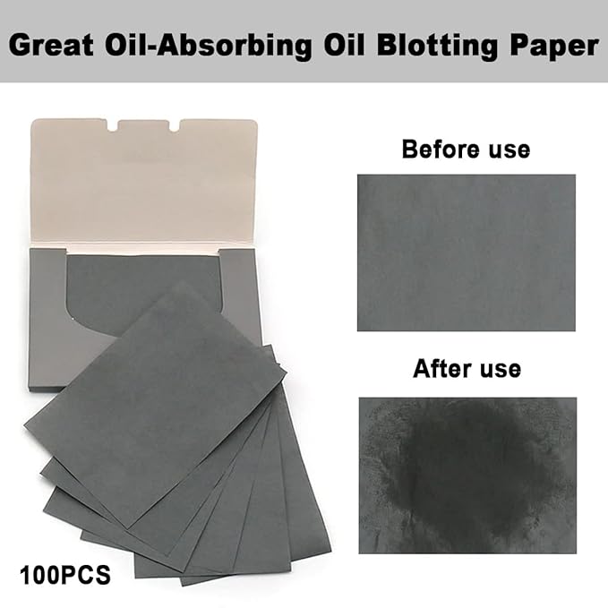 103 PCS Volcanic Roller Oily Skin Oil Control On The Go Volcanic Face Roller Oil Absorbing Volcanic Roller with Oil Blotting Sheet Paper for Oily Skin Care Oil Control Film Tissues (Type2)-BrightBean Baby