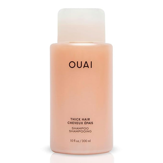 OUAI Thick Shampoo - Moisturizing Shampoo with Keratin, Marshmallow Root, Shea Butter, Avocado Oil for Thick Hair - Strengthens & Hydrates Strands - Paraben, Phthalate & Sulfate Free (10 Fl Oz)-BrightBean Baby