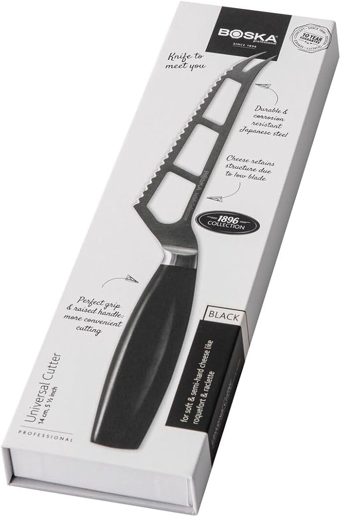 BOSKA Universal cheese cutter Black - Premium Cheese Knife - 140 mm - Premium Quality - German Steel - HACCP Knife - For professional use - Cheese knives