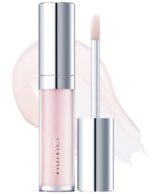 VIDIVICI Millennial Lip Oil #01 Luv Me Clear - Non-Sticky Dewy Gloss for Moisturized & Voluminous Lips - Overnight Lip Masks & Lip Sleeping Mask for Day & Night Use, 0.12 fl.oz.-BrightBean Baby