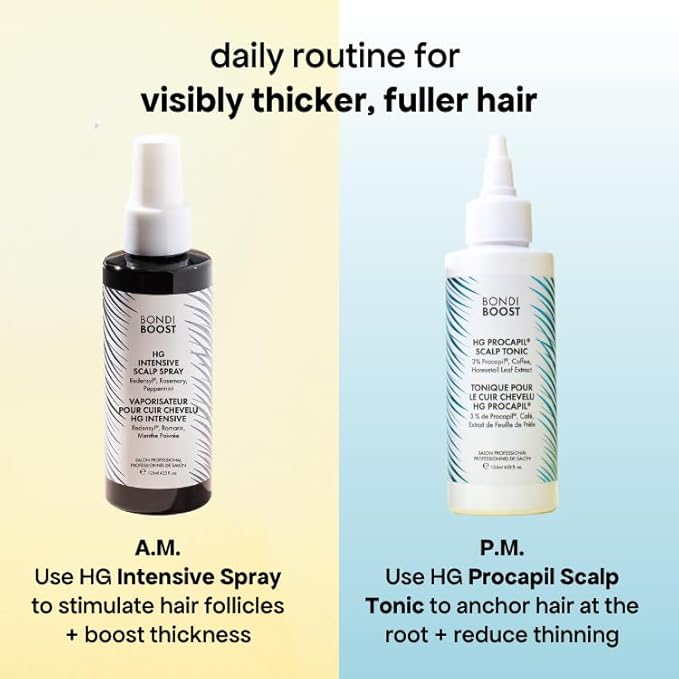 BONDIBOOST Intensive Thickening Spray [4.23 fl oz], Daily Leave In Hair Treatment to Reduce Hair Loss, Lightweight Mist for Thinning Hair + Density for Men & Women, Rosemary & Tea Tree Formula-BrightBean Baby