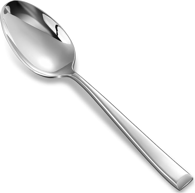 KEAWELL Premium Imperial 4-Piece 7.6 inch Spoon Set – Heavy Duty 18/10 Stainless Steel Flatware with Smooth Rounded Edges, Dishwasher Safe for Sophisticated Dining (4, Dinner Spoons)
