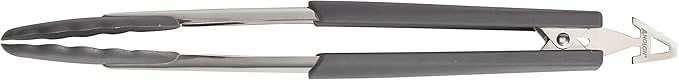 Anolon SureGrip Dishwasher Safe Nonstick Locking Cooking Tongs Set/Salad Serving Tools, 9 Inch and 12 Inch, Graphite Gray