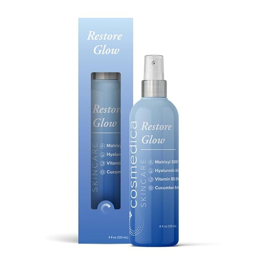 Cosmedica Skincare Restore Glow Peptide Spray Hydrating Mist with Matrixyl 3000, Vitamin B5, Hyaluronic Acid & Cucumber Extract for Radiant Skin – 4 oz-BrightBean Baby