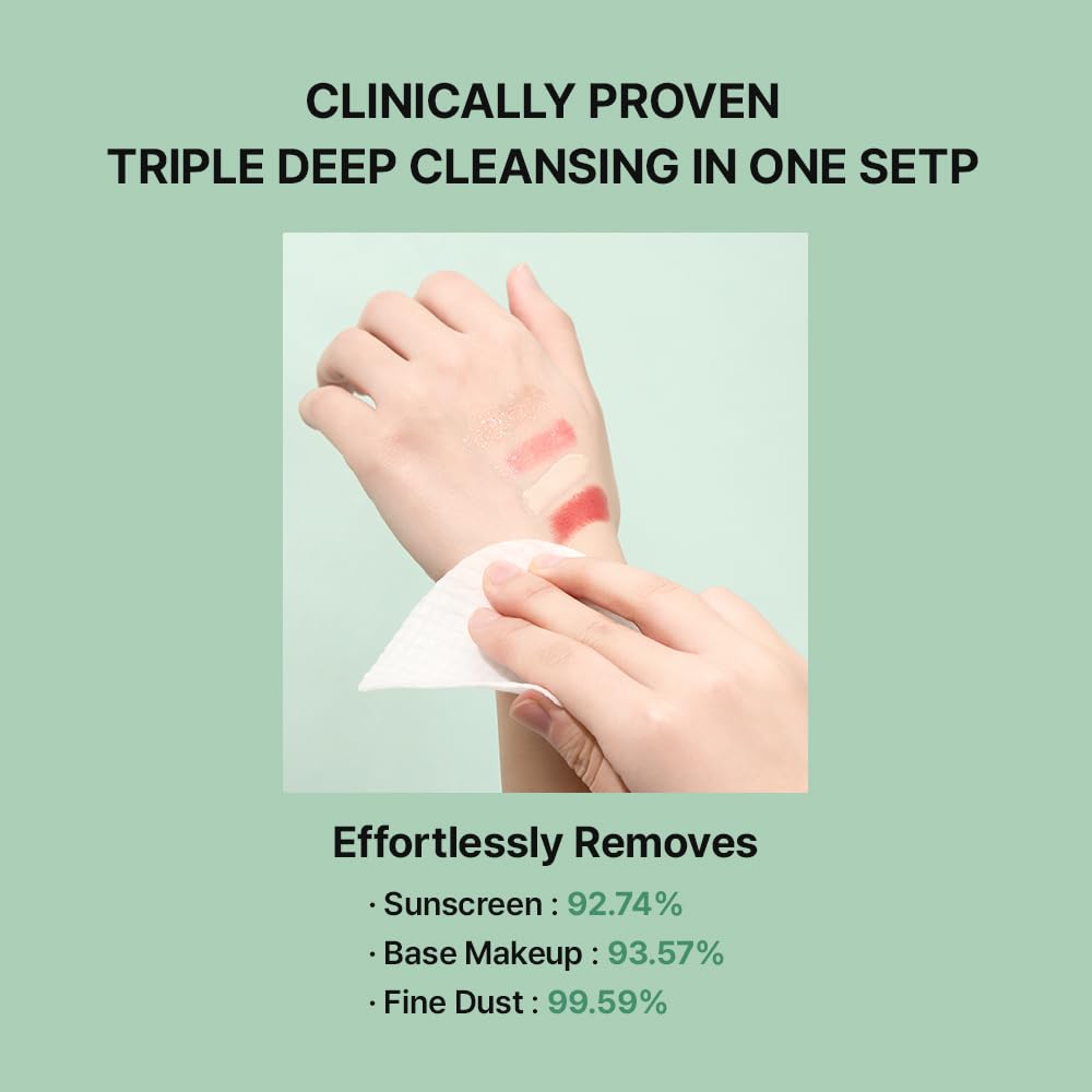 NEEDLY Mild Cleansing Pad, Makeup Remover for Sensitive Skin, Triple Deep Cleansing, Barrier Care with Only Two Surfactants & Panthenol, Extra-Large Soft Vegan Pad, Korean Skincare-BrightBean Baby