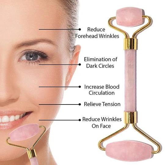 Rose Quartz Roller and Gua sha Set | Reduces Wrinkles, Fine lines and Dark Circles | Pink Jade Roller | Anti-aging Massager for Skin Toning and Tightening for Face, Eyes, Neck-BrightBean Baby