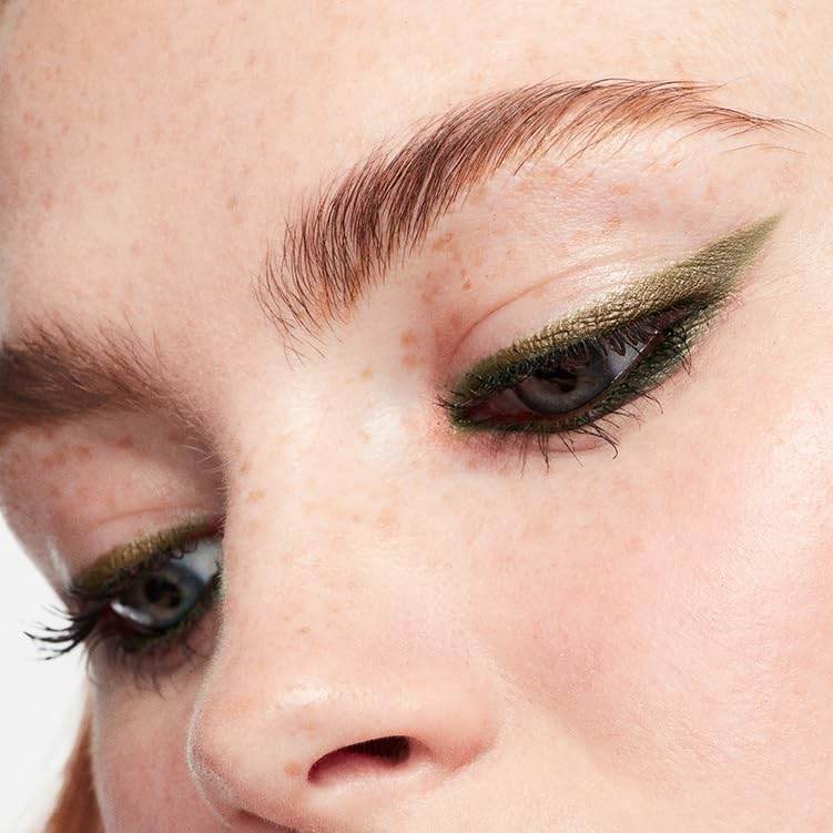 MAKE Beauty Continuum Waterproof Gel Eyeliner Pencil. Creamy, Pigmented Multi-Use, including Waterline with Built-in Sharpener and Blending Brush. Smudge-Proof Makeup. Shade - Gamma Ray, Olive-BrightBean Baby