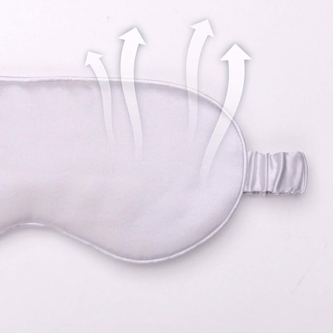 Silk Sleep Mask Light Blocking Luxury 100% Mulberry 19mm Silk Eye Mask Eye Cover Blindfold Ultra Soft Light & Comfy Anti Aging Skin Care with Travel Bag Gift Package-BrightBean Baby