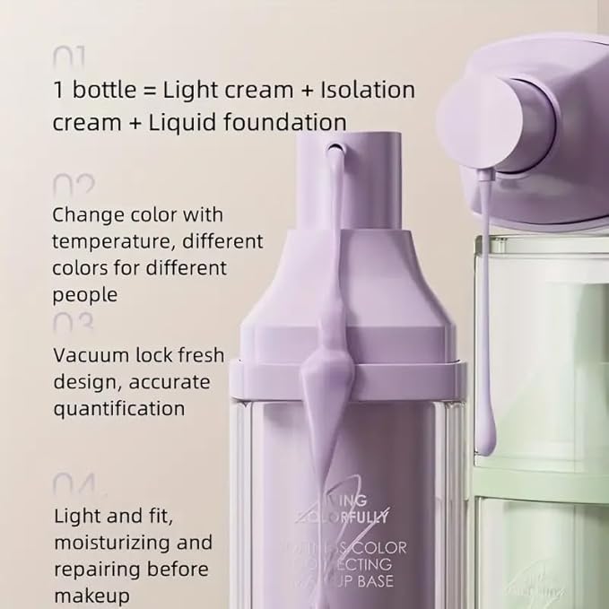 ZEESEA Purple Illuminating Face Primer for Brighten, Base Skin Color Correcting Primer for Poreless, Makeup Application & Hydrating Tinted Glow, Cruelty-Free Long Lasting Power Grip Formula, 1.06 Oz-BrightBean Baby