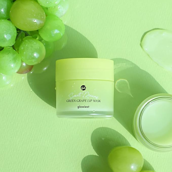 Sweet Dreams Lip Mask: Nourishing, Plumping and Hydrating Lip Balm | Ecofriendly Lip Sleeping Mask | Hyaluronic Acids + Vitamin C + Shea Butter + Antioxidants | Green Grape - 0.7 oz.-BrightBean Baby