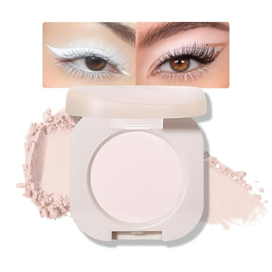 Pressed Single Matte Eyeshadow Palette, Matte nude White Eyeshadow For Old Women, Pigmented Waterproof Sombras Para Ojos, Single Pressed Powder Vegan, Talc, Paraben & Cruelty Free(01)