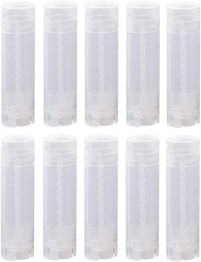 10PCS 4.5g/4.5ml Empty DIY Lip Tubes Holder Containers Vial Refillable PP Plastic Deodorant Crayon Travel Tube Pipe Bottle Lip Gloss Case DIY Lip Balm Gifts For Women Lady Girls(Transparent)-BrightBean Baby