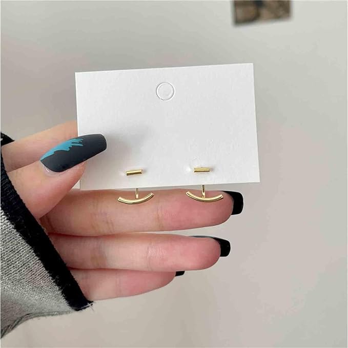 Boho Bar Ear Jacket Earrings Gold Stick Studs Earrings Minimalist Geometric Earrings Bar Ear Crawlers Earrings Jewelry for Women and Girls-BrightBean Baby