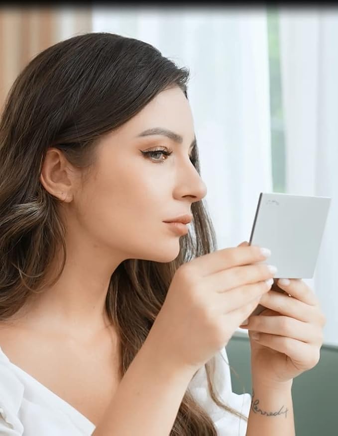 Makeup Mirror with Facial Oil Blotting Paper Sheets – 100 Counts, Silver Compact Folding Cosmetic Travel Mirror Pack (Rose)-BrightBean Baby