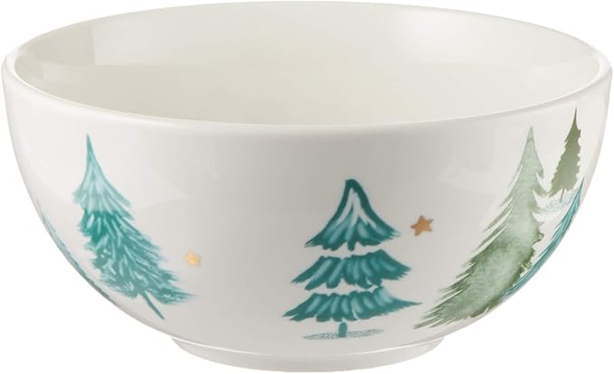 Lenox 880067 Balsam Lane 4-Piece All-Purpose Bowl Set, Christmas Drinkware, Holiday Hosting