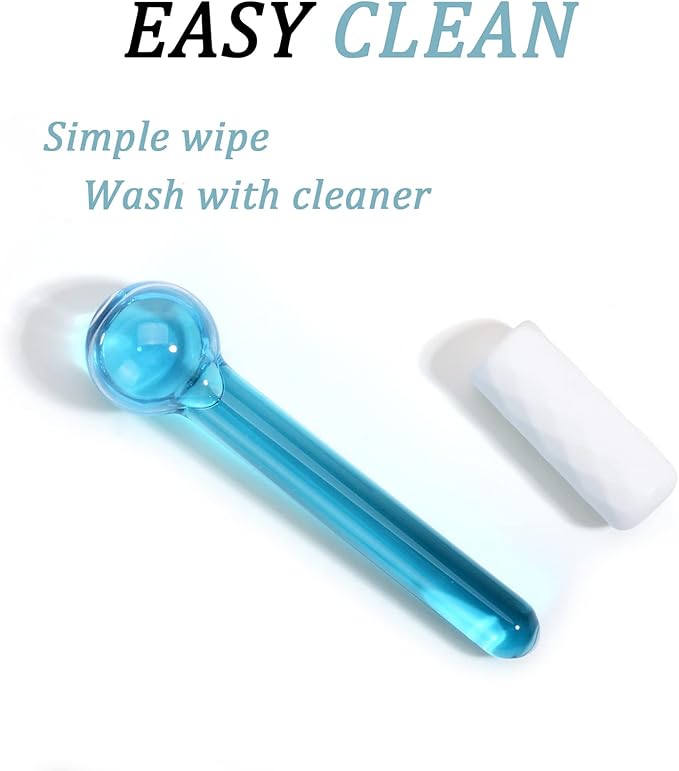ICE GLOBES SMALL BALLS for Eyes, 2 PCS Blue Facial Globes for Massage Tool, Facial Roller Cold Skin Massagers, Tighten Skin, Reduce Puffiness and Dark Circles, Enhance Circulation-BrightBean Baby
