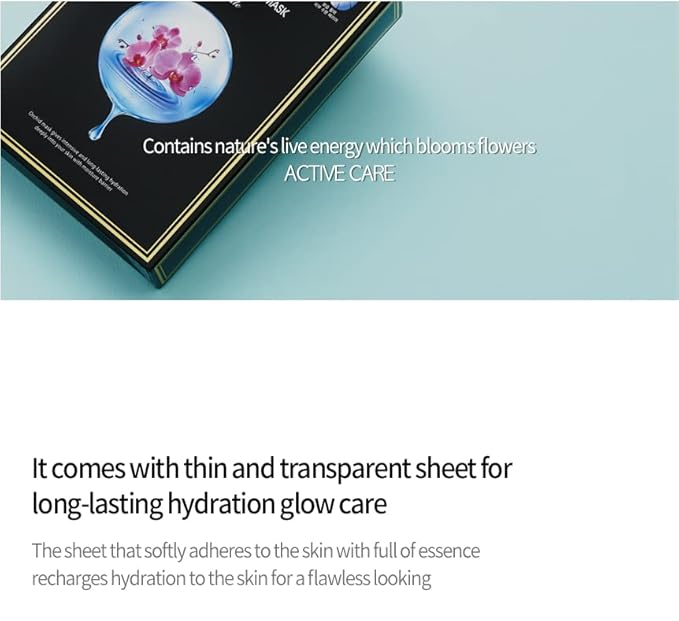 JMsolution Marine Luminous Pearl Deep Moisture 3 Step Skin Care Face Mask - Korean Skincare Facial Mask - boosting Brightening Moisturizing-10 Sheets for Dry Skin (Orchid)-BrightBean Baby