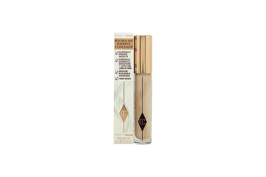 Charlotte Tilbury Beautiful Skin Medium to Full Coverage Radiant Concealer with Hyaluronic Acid - 4.5 Fair with Pink/Peach Undertones-BrightBean Baby