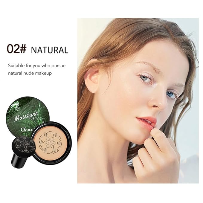 Mushroom Head Air Cushion BB Cream Foundation Cream for Face Makeup Concealer Cushion for Face Comestics Make Up Cushion Compact Natural-BrightBean Baby