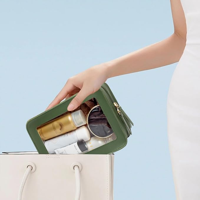 Clear Makeup Bag Small, TSA Approved Portable Toiletry Bag with Zipper Cosmetic Travel Bag Makeup Organizer Case Mini Makeup Pouch for Purse Car Organizer Bag for Women Men-BrightBean Baby