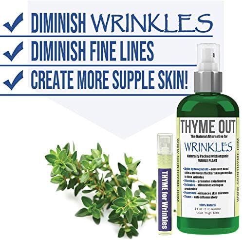 All Natural Anti-Wrinkle Face Mist Spray with Thyme, Bakuchiol, AHA, Beta Carotene and Potassium - Fights Wrinkles, Fine Lines, Inflammation, and Dryness While Boosting Collagen (4 oz)-BrightBean Baby