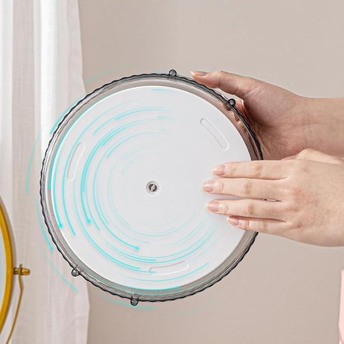 Makeup Organizer for Vanity, 360° Rotating Bathroom Organizer Countertop, High-Capacity Skincare Organizer, Spinning Cosmetics Organizer for Dresser Countertop (3 Tiers, Grey)-BrightBean Baby