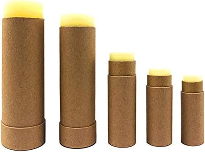 10 Pcs 2 Oz Paperboard Lip Balm Tubes Cardboard Tubes Empty DIY Lipstick Tube Refillable Lip Gloss Container Solid Perfume Tubes 60g Chapstick Container for Cosmetic Samples Deodorant(Brown)-BrightBean Baby