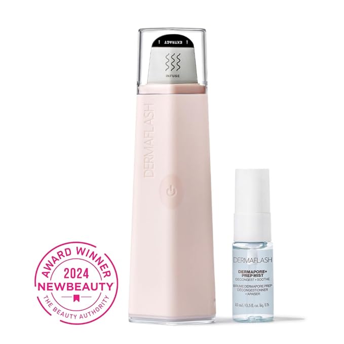 DERMAFLASH DERMAPORE+™ Ultrasonic 2-in-1 Pore Extractor and Serum Infuser, Blush-BrightBean Baby