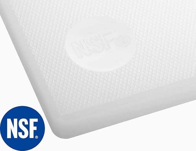 CURTA Cutting Boards for Kitchen, 24" x 18" x 0.5" White Color Coded Plastic Commercial Chopping Board Anti Slip Surface Dishwasher Safe