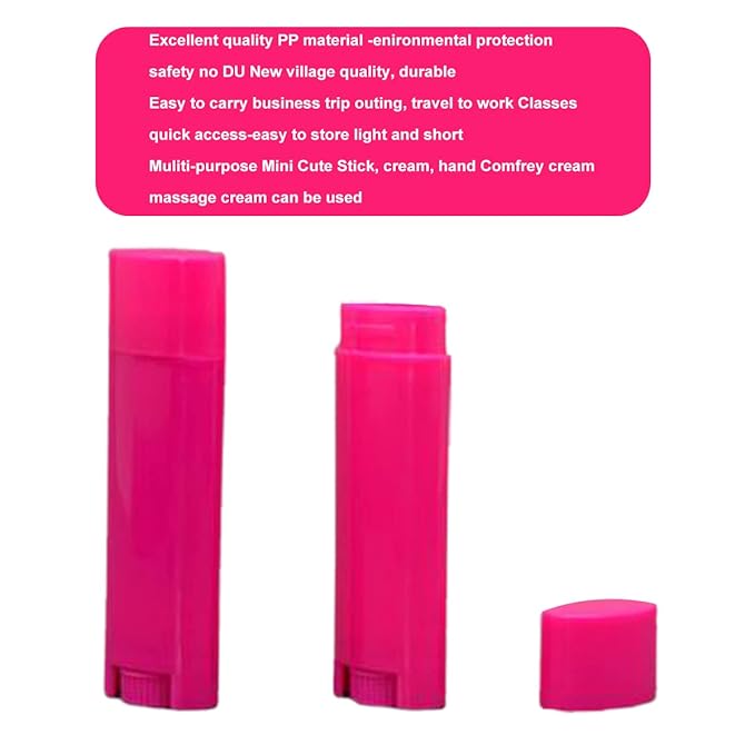 5ml 50Pcs Empty Oval Deodorant Lip balm Tubes Containers Twist-up Refillable Containers for Lipstick,Chapstick,Homemade Lip balm,DIY Deodorants(Hot Pink)-BrightBean Baby