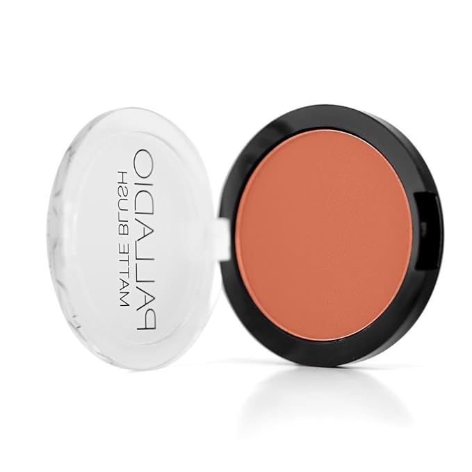 Palladio Matte Blush, Brushes onto Cheeks Smoothly, Soft Matte Look and Even Finish, Flawless Velvety Coverage, Effortless Blending Makeup, Flatters the Face, Convenient Compact, Tipsy-BrightBean Baby