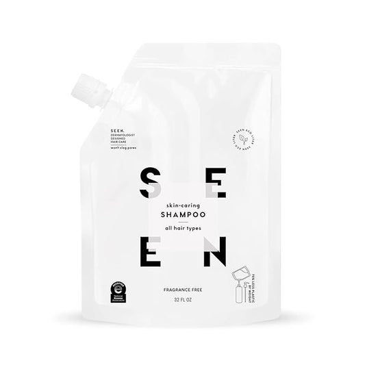 SEEN Shampoo Eco-Refill, Fragrance Free - Non-Comedogenic & Sulfate-Free Hair Shampoo- Dermatologist-Developed - Safe for Sensitive, Eczema & Acne Prone Skin-BrightBean Baby
