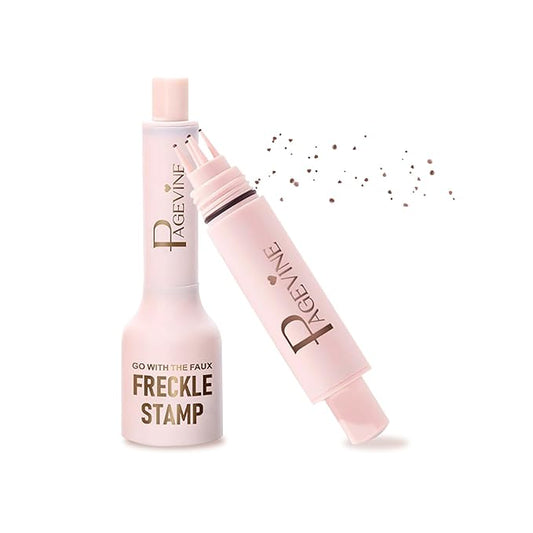 Freckle Stamp - Freckle Pen Waterproof, Long Lasting Fake Freckles, Quick Dry 5-Point Faux Freckles Stamp Cushion Stain Marker in One Press Natural and Lifelike Sunkissed Pencil Tool Makeup (#3-Dark)-BrightBean Baby